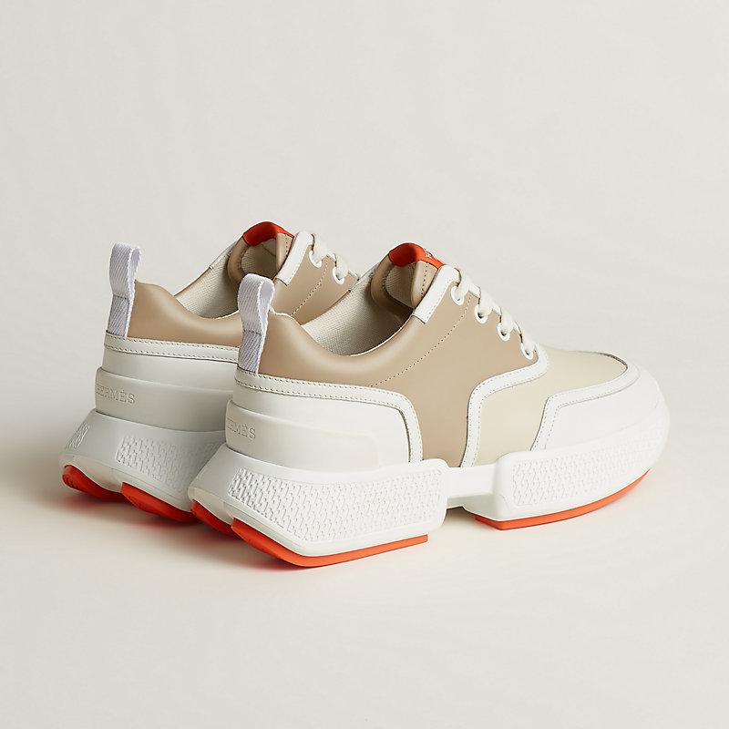 スニーカー HERMES Sneakers Giga HERMES GIGA SNEAKERS WHITE BLANC LEATHER SHOES CASUAL SZ 38